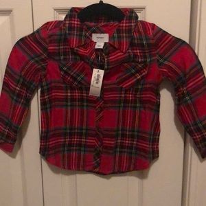 Girls Red Old Navy Flannel - Size 3T